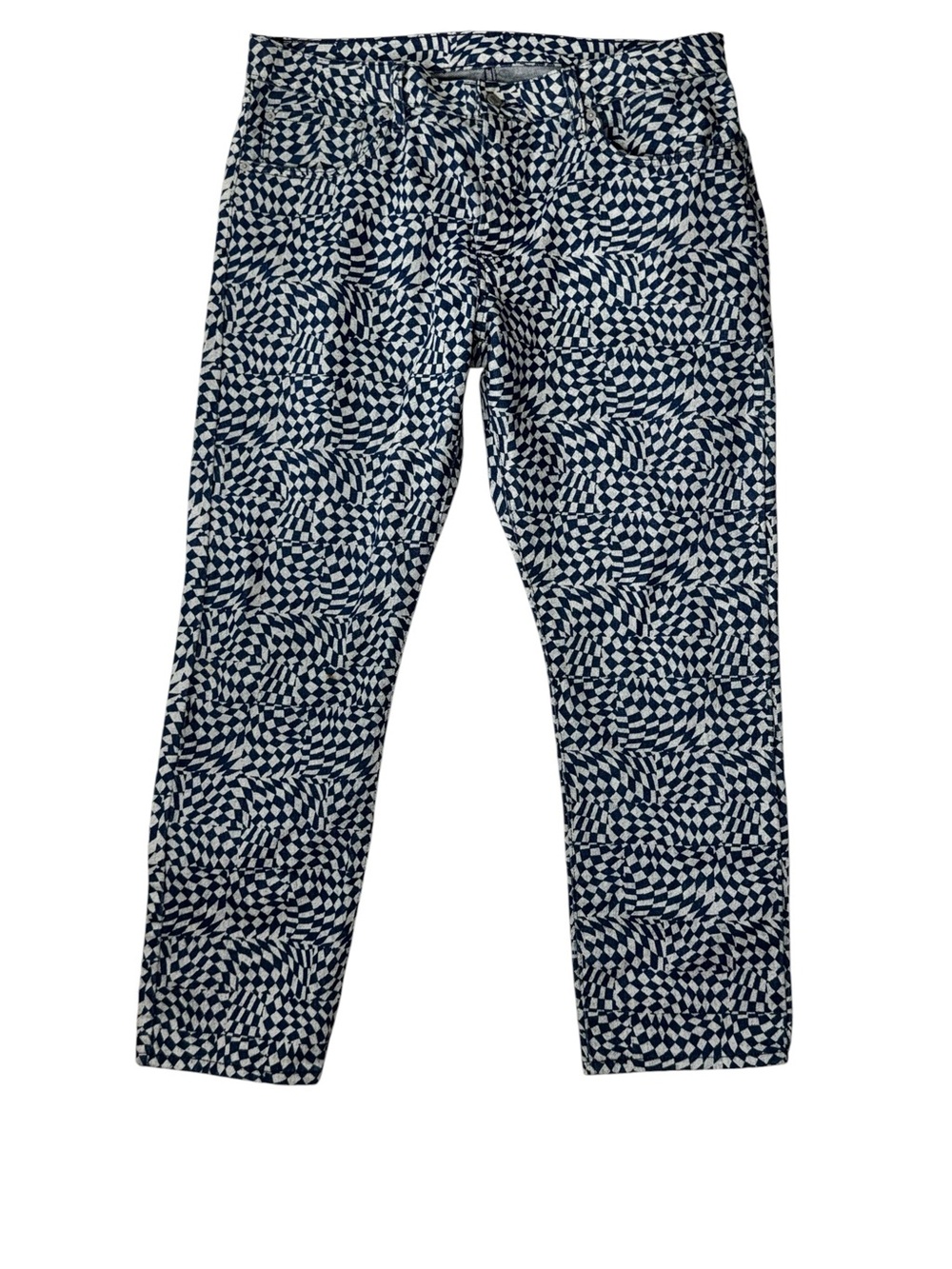Levi's Optical Illusion Checkered Jeans 33 x 30 Psychedelic Wavy Print Straight